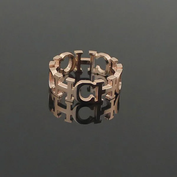 Bilincolor fashion stainless steel rose gold channel ch letter women rings women jewelry
Bilincolor fashion stainless steel rose gold channel ch letter women rings women jewelry