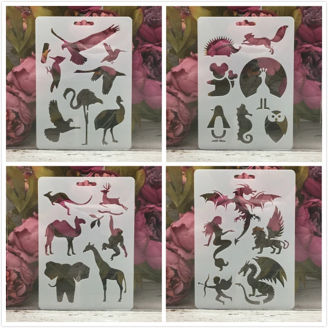 4Pcs/Set 17.8*12.7cm Dinosaur Giraffe Animals DIY Layering Stencils Painting Scrapbook Coloring Embossing Album Decor Template
4Pcs/Set 17.8*12.7cm Dinosaur Giraffe Animals DIY Layering Stencils Painting Scrapbook Coloring Embossing Album Decor Template