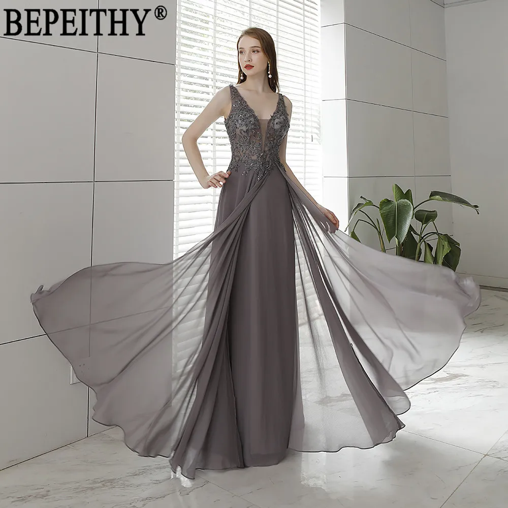 BEPEITHY Vestido De Festa New Design V Neck Appliques Beads Long Elegant Dress Evening Dresses 2019
BEPEITHY Vestido De Festa New Design V Neck Appliques Beads Long Elegant Dress Evening Dresses 2019