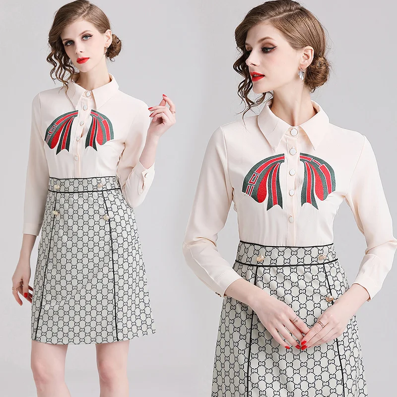 2019 Designer Spring Mini Short Patchwork Dress Women Turn-Down Collar Three Quarter Sleeve Bow Print Casual Party Elegant Dress
2019 Designer Spring Mini Short Patchwork Dress Women Turn-Down Collar Three Quarter Sleeve Bow Print Casual Party Elegant Dress