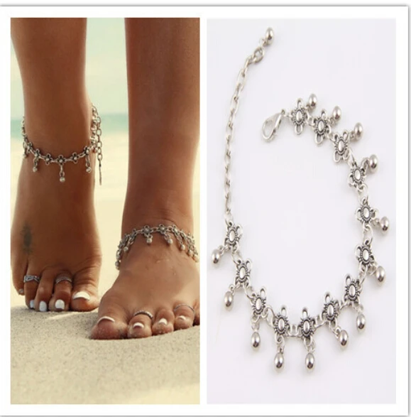 Hot 1PC Charm Anklets for Women Vintage Foot Jewelry Ancient Silver Plated Flower Ankle Chain Bracelet
Hot 1PC Charm Anklets for Women Vintage Foot Jewelry Ancient Silver Plated Flower Ankle Chain Bracelet