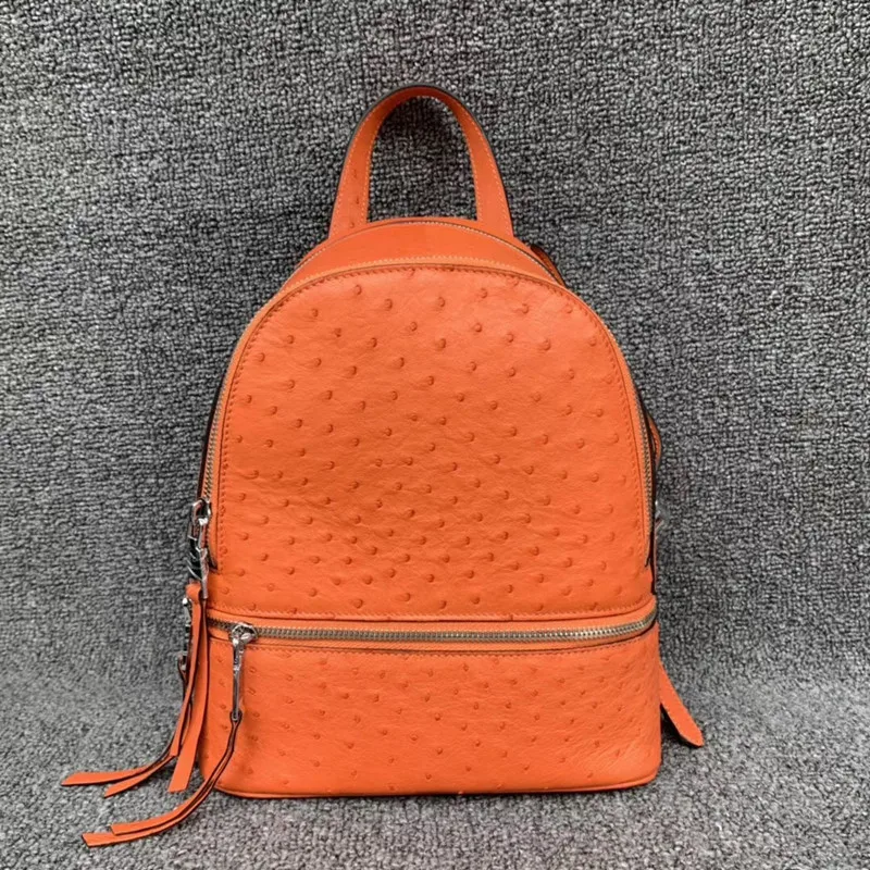 Fashion Genuine Leather Women Small Colorful Summer Backpack Authentic Ostrich Skin Zipper Closure Female Lady Travel Back Pack
Fashion Genuine Leather Women Small Colorful Summer Backpack Authentic Ostrich Skin Zipper Closure Female Lady Travel Back Pack