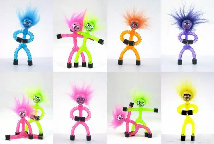 6 Colors Fuzzy Hairy Stickman Fridge Q Man Man Kids