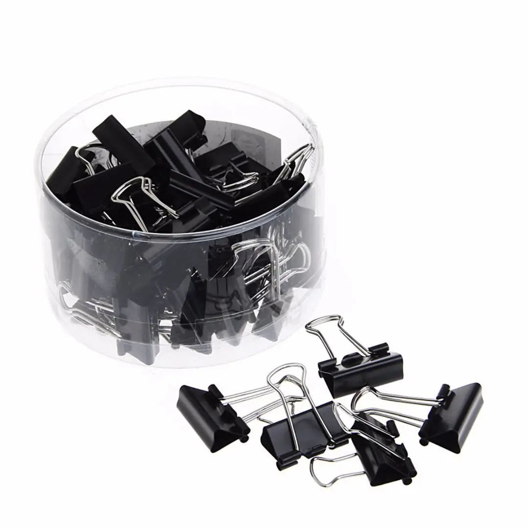 48 pcs 25mm Black Metal Binder Clips File Paper Clip Document Office Supplies 
48 pcs 25mm Black Metal Binder Clips File Paper Clip Document Office Supplies