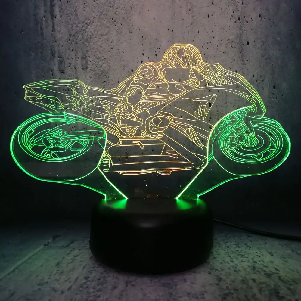 Motor Bike 3D lamp Motorcycle LED light motorbike mix dual color bulb 7color change teenager cool gift lava creative exhibition
Motor Bike 3D lamp Motorcycle LED light motorbike mix dual color bulb 7color change teenager cool gift lava creative exhibition