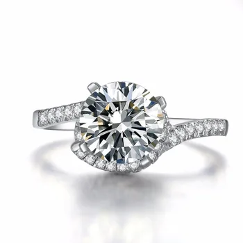 THREEMAN Positive Moissanite Jewelry Solid AU585 White Gold 2CT Twist Design Engagement Ring for Women Moissanite Genuine Gold
THREEMAN Positive Moissanite Jewelry Solid AU585 White Gold 2CT Twist Design Engagement Ring for Women Moissanite Genuine Gold