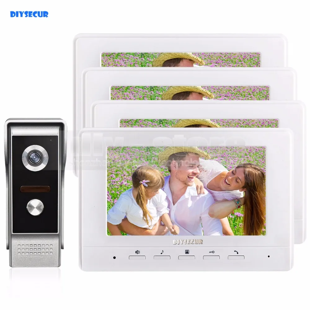DIYSECUR 7inch Video Intercom Video Door Phone 700TV Line IR Night Vision Outdoor Camera for Home / Office Security System 1V4
DIYSECUR 7inch Video Intercom Video Door Phone 700TV Line IR Night Vision Outdoor Camera for Home / Office Security System 1V4