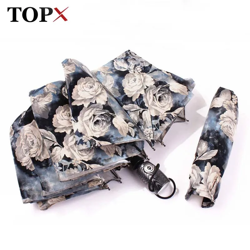 TOPX Strong Wind Creative Retro Pattern Beautiful Painting Women Rose 3-Folding Automatic Umbrella Sunny And Rainy Umbrella
TOPX Strong Wind Creative Retro Pattern Beautiful Painting Women Rose 3-Folding Automatic Umbrella Sunny And Rainy Umbrella