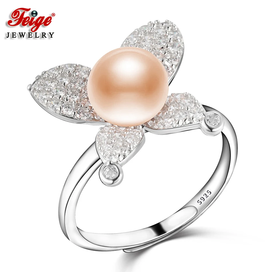 FEIGE High Quality Butterfly Ring 925 Sterling Silver Inlay Cubic Zirconia Rings for Women 7-8MM Pink Freshwater Pearl Jewelry
FEIGE High Quality Butterfly Ring 925 Sterling Silver Inlay Cubic Zirconia Rings for Women 7-8MM Pink Freshwater Pearl Jewelry