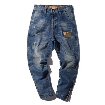 Vintage Men Patchwork Harem Jeans Men Baggy Ripped denim pants Autumn Do old Streetwear Camouflage Jogger Trousers A60304
Vintage Men Patchwork Harem Jeans Men Baggy Ripped denim pants Autumn Do old Streetwear Camouflage Jogger Trousers A60304