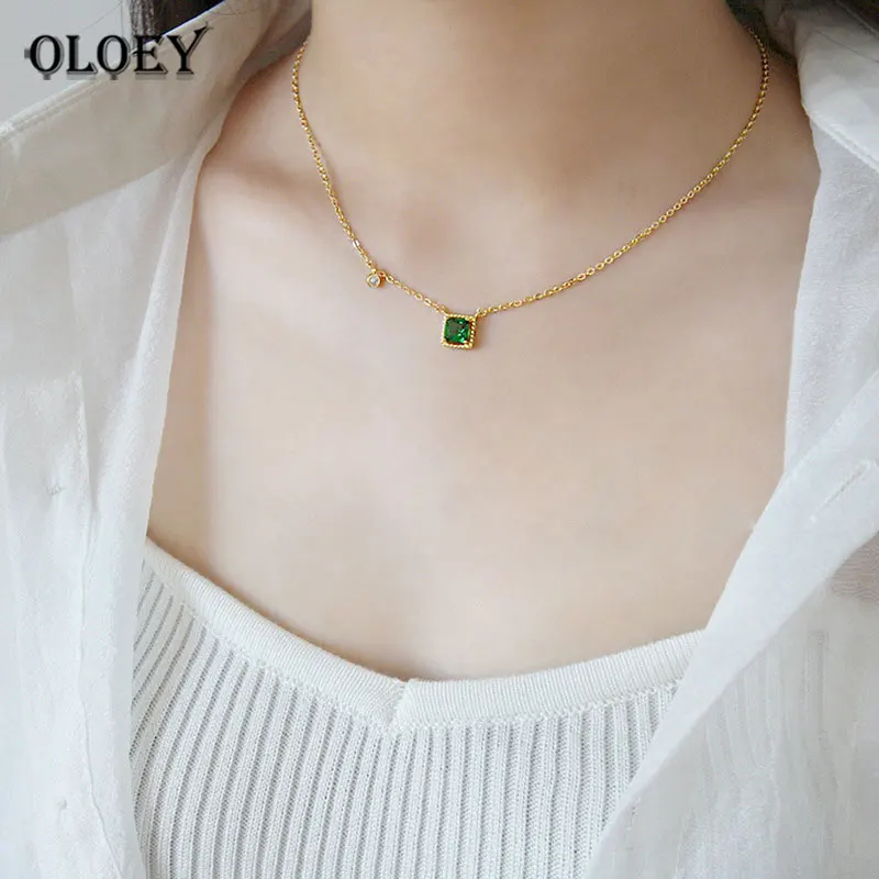 YPAY Charm Chain Necklace Emerald Green Zircon Fine Jewelry 100% Real 925 Sterling Silver Pendant Necklaces for Women YMN089
YPAY Charm Chain Necklace Emerald Green Zircon Fine Jewelry 100% Real 925 Sterling Silver Pendant Necklaces for Women YMN089