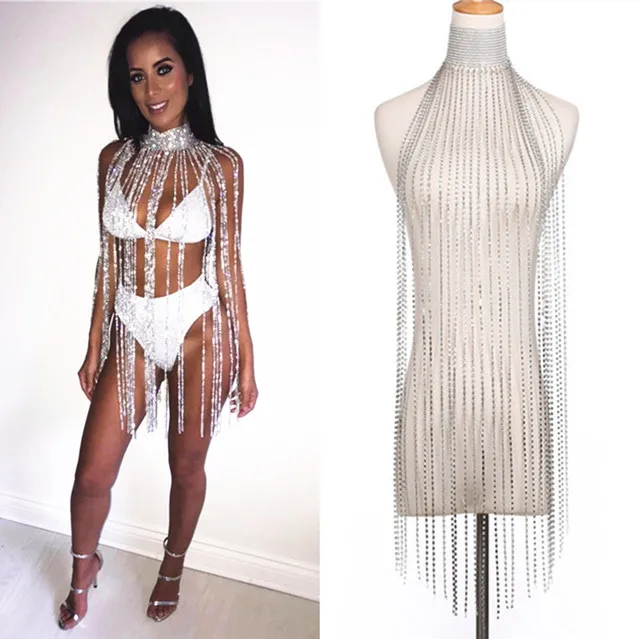 2 Colors Bright Rhinestones Tassel Necklace Cloak Women's Birthday Outfit Nightclub Women Singer DJ Dance Stage Wear Outfit
2 Colors Bright Rhinestones Tassel Necklace Cloak Women's Birthday Outfit Nightclub Women Singer DJ Dance Stage Wear Outfit