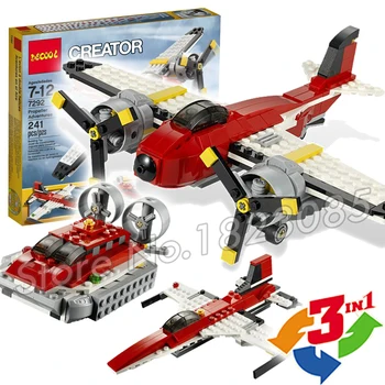 241pcs 3in1 Creator Propeller Adventures sleek jet hovercraft DIY Model Building Blocks Toys Compatible with
241pcs 3in1 Creator Propeller Adventures sleek jet hovercraft DIY Model Building Blocks Toys Compatible with