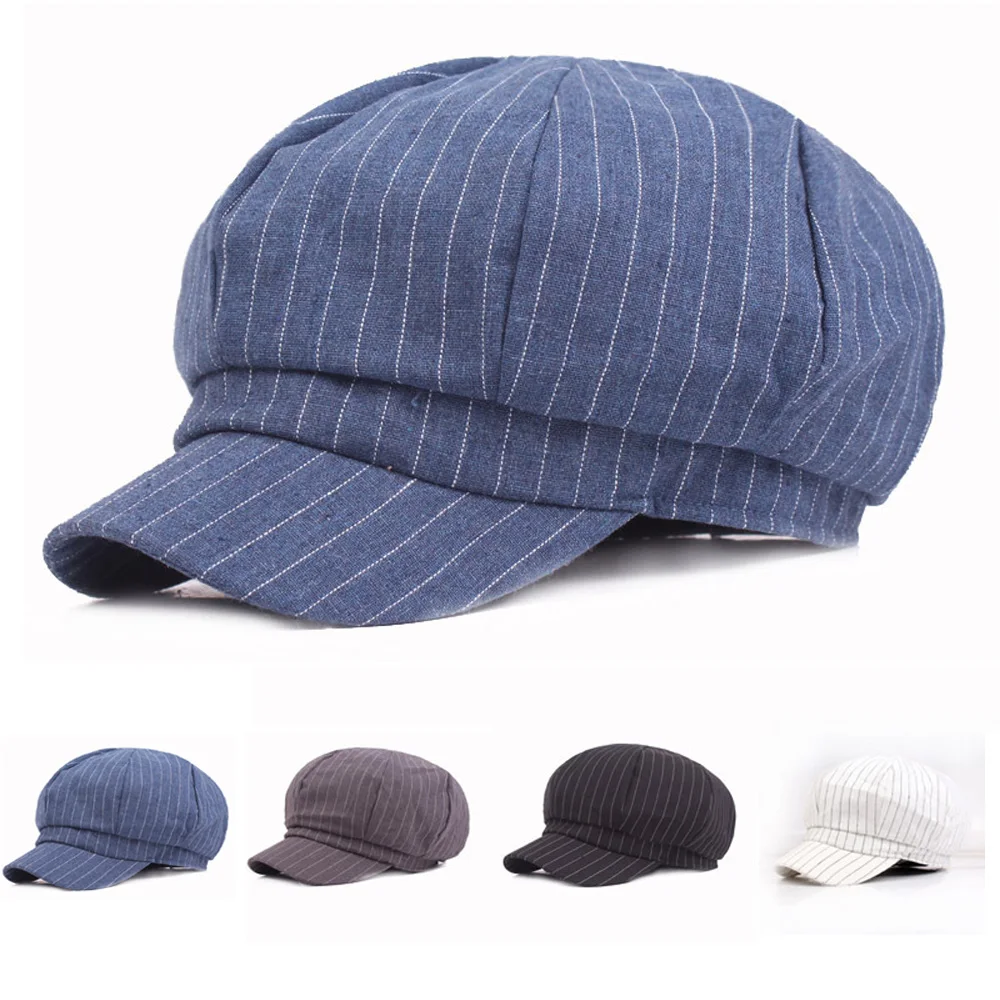 Men's Cotton Gatsby Newsboy Hat Cabbie Golf Driver Cap Peaky Flat Hats CSHAT0515 |