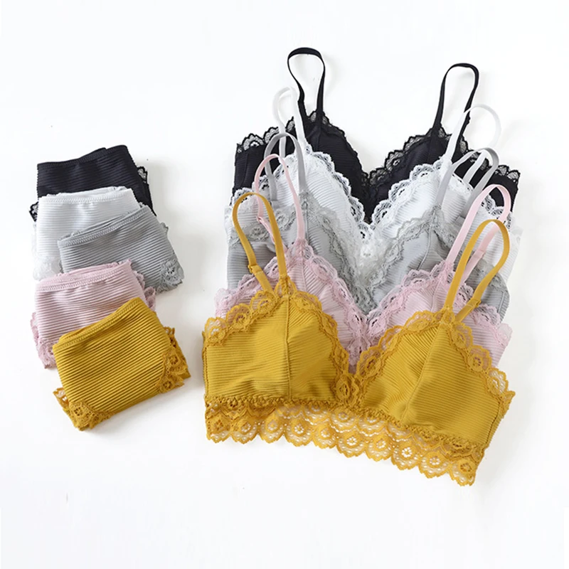 Sexy Ice Silk Striped Bralette With Lace Underwear Set Lingerie for Women Wireless Unlined Bra Triangle Cup Plunge Bras
Sexy Ice Silk Striped Bralette With Lace Underwear Set Lingerie for Women Wireless Unlined Bra Triangle Cup Plunge Bras