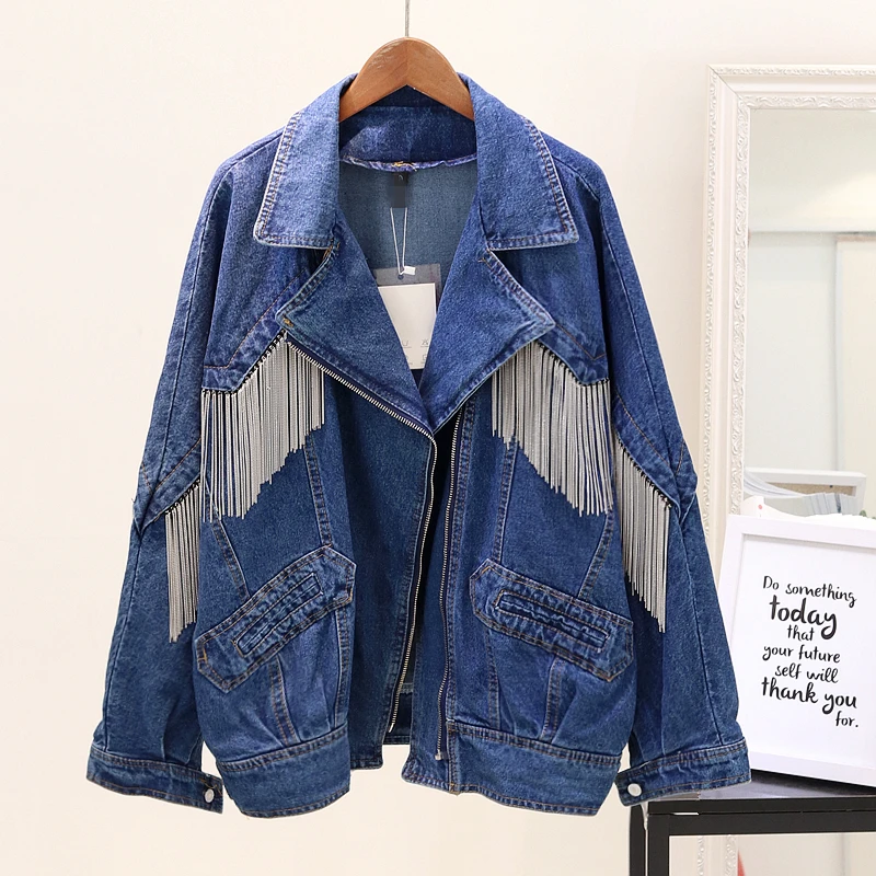 LANMREM 2019 Autumn New Casual Fashion Temperament Female Loose Plus Long Sleeve Chain Tassel Denim Jacket TC473
LANMREM 2019 Autumn New Casual Fashion Temperament Female Loose Plus Long Sleeve Chain Tassel Denim Jacket TC473