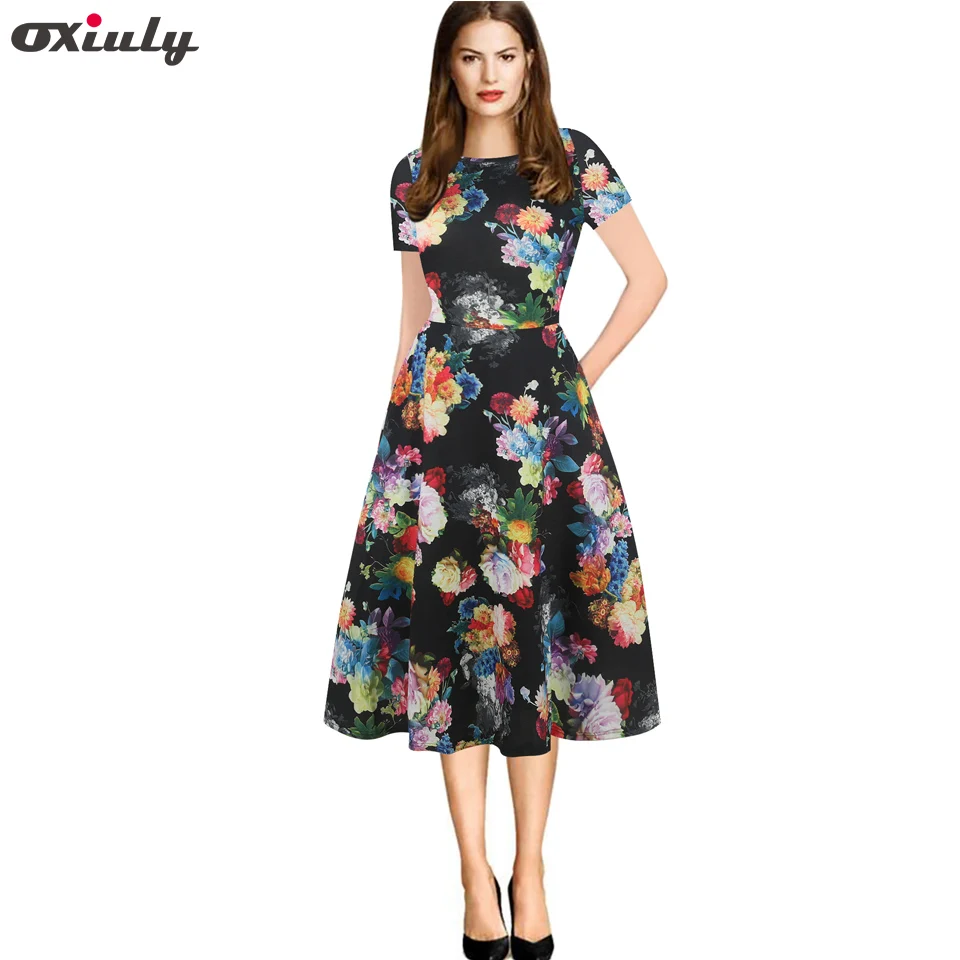 Oxiuly Women Summer Dress Stripe Foral Print Retro Vintage 50s 60s Casual Party Office Robe Rockabilly Dresses Vestidos mujer
Oxiuly Women Summer Dress Stripe Foral Print Retro Vintage 50s 60s Casual Party Office Robe Rockabilly Dresses Vestidos mujer