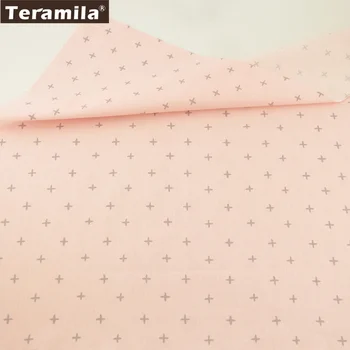 Teramila Cotton Fabric Twill Fat Quarter Soft Material Bed Sheet Light Pink Simple X Designs Patchwork Bedding Quilting Tissue