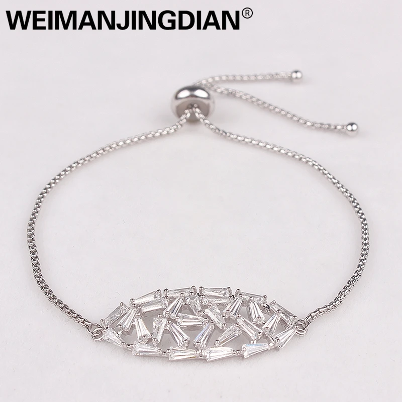 WEIMANJINGDIAN Brand High Quality Irregular Cubic Zirconia Crystal Eye Shape Adjustable Bracelets for Women CZ Zircon Jewelry
WEIMANJINGDIAN Brand High Quality Irregular Cubic Zirconia Crystal Eye Shape Adjustable Bracelets for Women CZ Zircon Jewelry