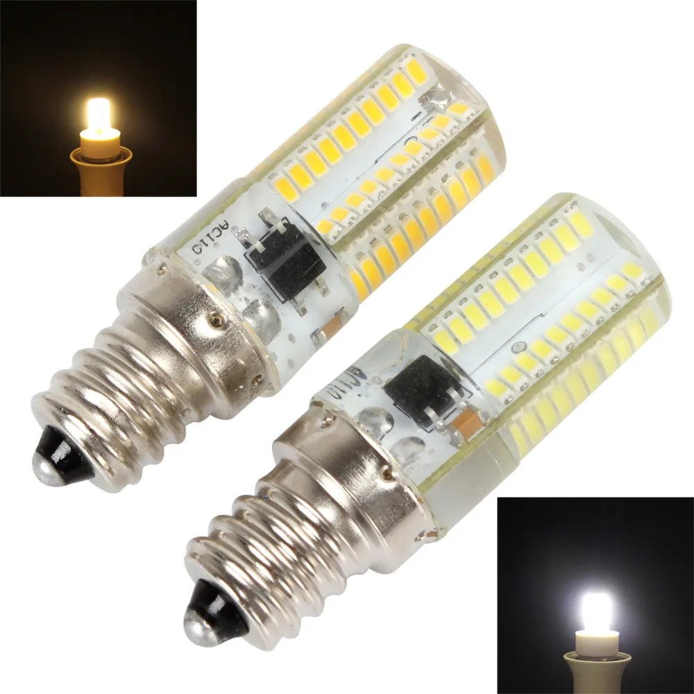 Диммируемый E12 3014 SMD 80 светодиодный светильник для кукурузы Белый/теплый белый