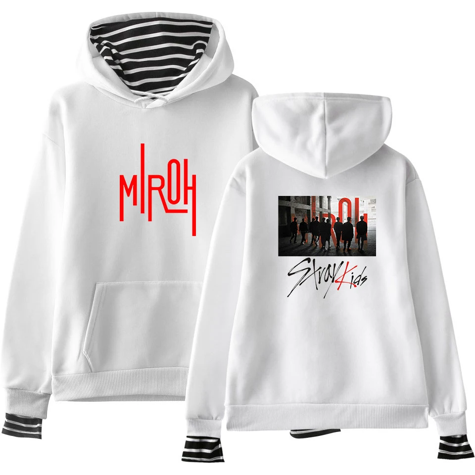 Stray Kids Kpop Fake Two Piece Hoodies Women Fashion Long Sleeve Hooded Sweatshirts 2019 Hot Sale Trendy Streetwear Clothes
Stray Kids Kpop Fake Two Piece Hoodies Women Fashion Long Sleeve Hooded Sweatshirts 2019 Hot Sale Trendy Streetwear Clothes