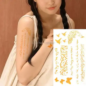 3sheets New Year Party Waterproof Temporary Gold Arabic Tattoo Glitter Tattoos Peacock Tatuagem Sticker
3sheets New Year Party Waterproof Temporary Gold Arabic Tattoo Glitter Tattoos Peacock Tatuagem Sticker
