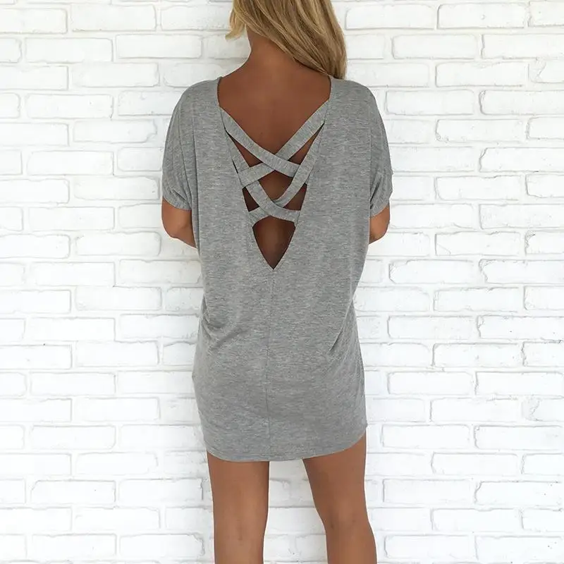 Summer Women T-Shirts Short Sleeve Sexy Back Hollow Out Tee Shirt Women Cross Lace Up Tops Tee T Shirt WS8630V
Summer Women T-Shirts Short Sleeve Sexy Back Hollow Out Tee Shirt Women Cross Lace Up Tops Tee T Shirt WS8630V
