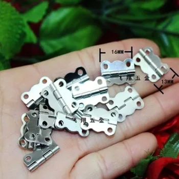 100Pcs Mini Hinge Lace small silver hinges small wooden box hinge 16*13 mm