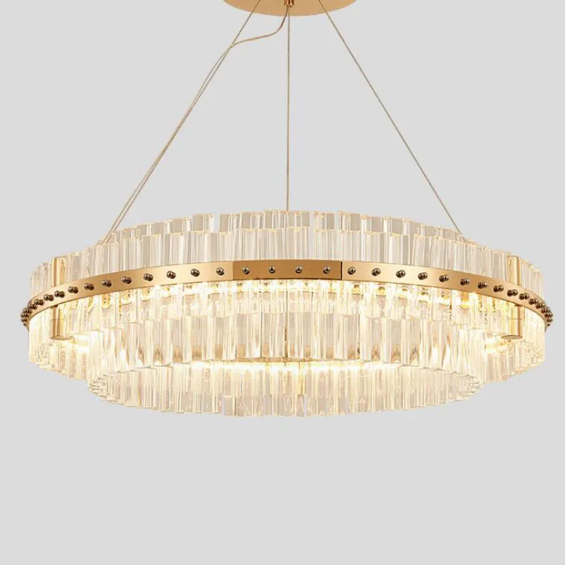Living room LED Chandelier Modern Luxury Crystal Lamp Double Glass Suspension Layer Dining Room Chandelier Lighting Gold
Living room LED Chandelier Modern Luxury Crystal Lamp Double Glass Suspension Layer Dining Room Chandelier Lighting Gold
