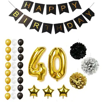 Adults 40th Birthday Party Decoration Kit Happy Birthday Banner Balloons Foil Number 40 Balloons Tissue Paper Honeycomb Ball Set
Adults 40th Birthday Party Decoration Kit Happy Birthday Banner Balloons Foil Number 40 Balloons Tissue Paper Honeycomb Ball Set