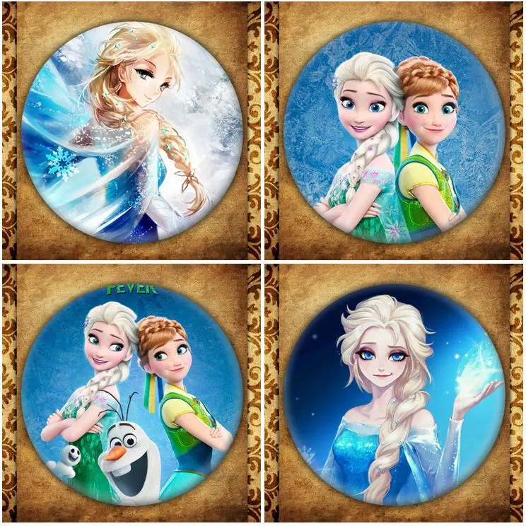 

2pcs/lot Disney cartoon children brooch Frozen badge girl boy birthday gift Elsa Coat button insignia kid cosmetic souvenir toy