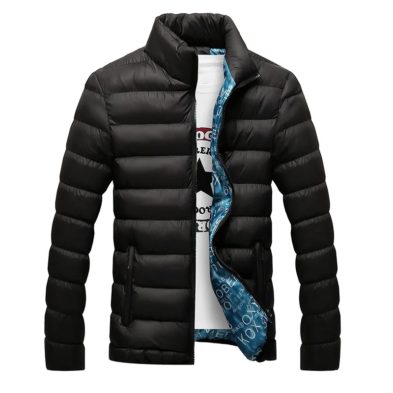 Зимняя мужская куртка 2020 модная парка с воротником стойкой мужские однотонные