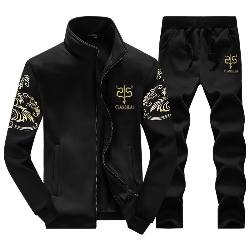 2019 Men's Sportwear Jogging Homme Tracksuit Men Without Hoodie Casual Suit Zipper Outwear Men's Sports Sweatshirt and Trousers
2019 Men's Sportwear Jogging Homme Tracksuit Men Without Hoodie Casual Suit Zipper Outwear Men's Sports Sweatshirt and Trousers