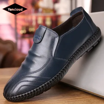 Spring Autumn Split Leather Shoes Men Flats 2019 Handmade Casual Shoes Leather Loafers Man Driving Moccasins Black Blue
Spring Autumn Split Leather Shoes Men Flats 2019 Handmade Casual Shoes Leather Loafers Man Driving Moccasins Black Blue