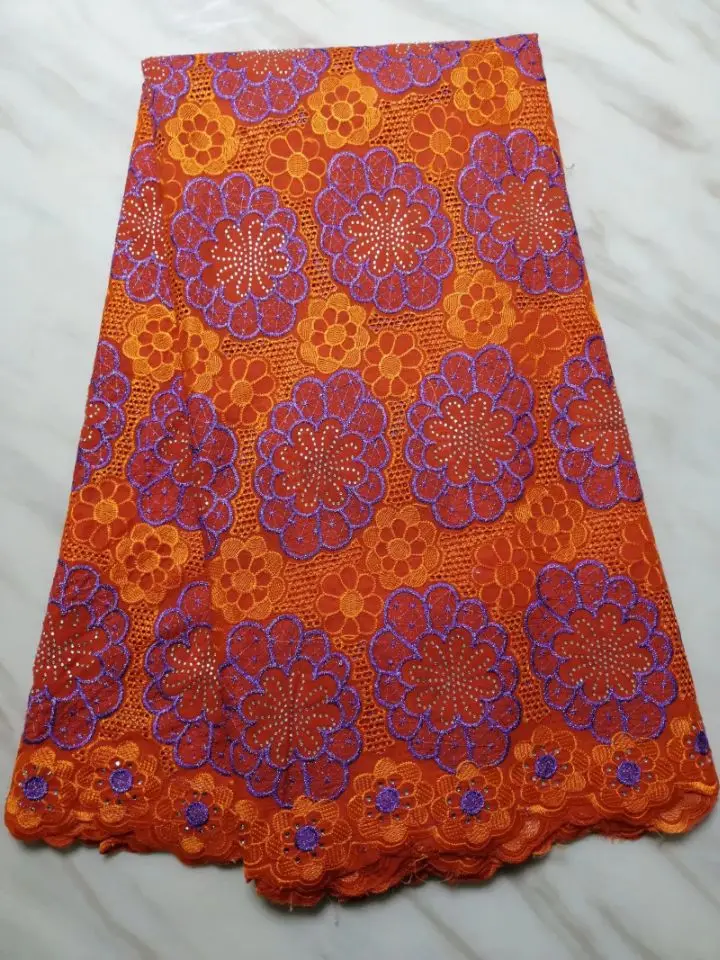 5Yards Nice looking orange african cotton fabric and rhinestone flower deign swiss voile lace embroidery for dress BC51-5
5Yards Nice looking orange african cotton fabric and rhinestone flower deign swiss voile lace embroidery for dress BC51-5