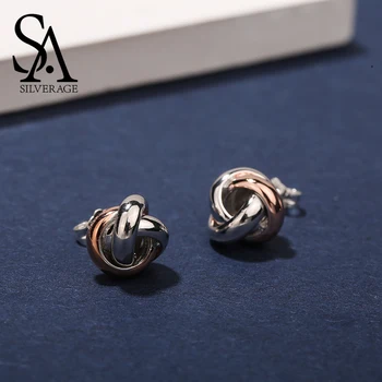 SA SILVERAGE 925 Sterling Silver Trendy Stud Earrings for Women Fine Jewelry Rose Gold Color Silver Earings Broncos Pendientes
SA SILVERAGE 925 Sterling Silver Trendy Stud Earrings for Women Fine Jewelry Rose Gold Color Silver Earings Broncos Pendientes