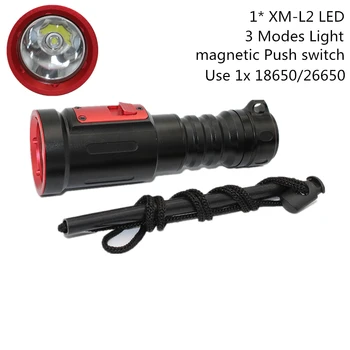 Scuba Diving Flashlight XM-L2 LED Light 1200 Lumens Underwater Waterproof Torch Lamp Use 1x 18650 / 26650 Battery
Scuba Diving Flashlight XM-L2 LED Light 1200 Lumens Underwater Waterproof Torch Lamp Use 1x 18650 / 26650 Battery