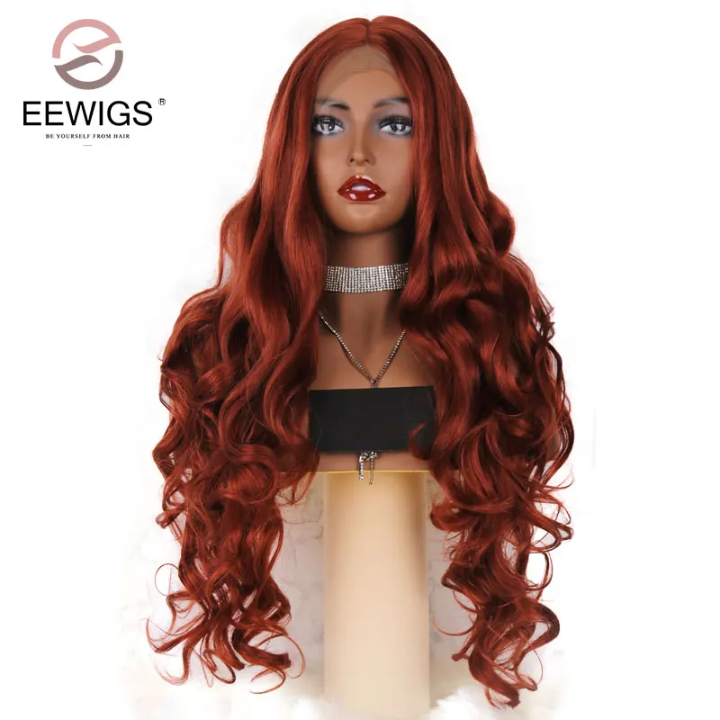 EEWIGS 26inch Orange Red Synthetic Lace Front Wig Long Loose Wave Wigs with Natural Hairline Deep Part Wigs For Black Women
EEWIGS 26inch Orange Red Synthetic Lace Front Wig Long Loose Wave Wigs with Natural Hairline Deep Part Wigs For Black Women
