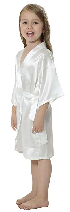 Kids Solid Satin Rayon Kimono Robe Bridesmaid Solid Bathrobe Children Nightgown Sleepwear Dressing Gown Kids Solid Satin Rayon Kimono Robe Bridesmaid Solid Bathrobe Children Nightgown Sleepwear Dressing Gown