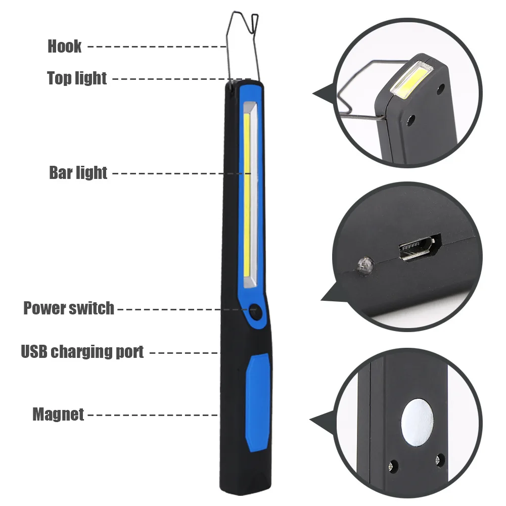 LED Working Light With Hook Magnetic USB Rechargeable Magnet Emergency Lamp for Camping Cycling TN99
LED Working Light With Hook Magnetic USB Rechargeable Magnet Emergency Lamp for Camping Cycling TN99