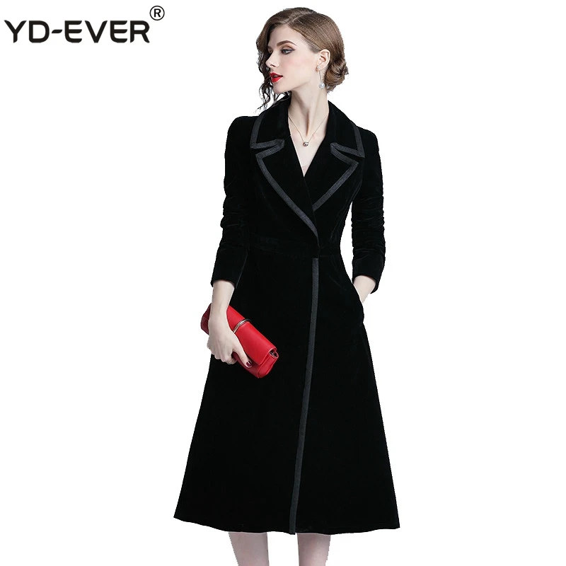 YD-EVER Elegant Women Winter Black Velvet Long Coat Ropa Mujer Oversize Long Sleeve Trench Coat
YD-EVER Elegant Women Winter Black Velvet Long Coat Ropa Mujer Oversize Long Sleeve Trench Coat