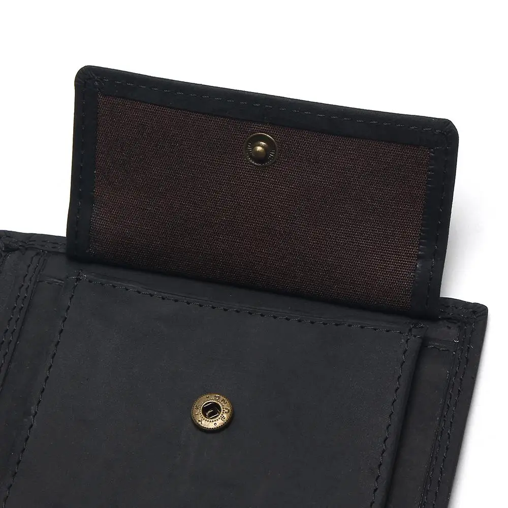 TAUREN дизайнерский короткий кошелек из 100% натуральной воловьей кожи темный/черный