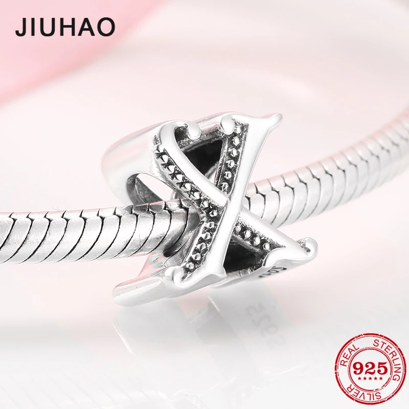 100% Real 925 Sterling Silver Letter X Alphabet Beads fits Original Charms Pandora Bracelets Bangles Diy Jewelry Making
100% Real 925 Sterling Silver Letter X Alphabet Beads fits Original Charms Pandora Bracelets Bangles Diy Jewelry Making