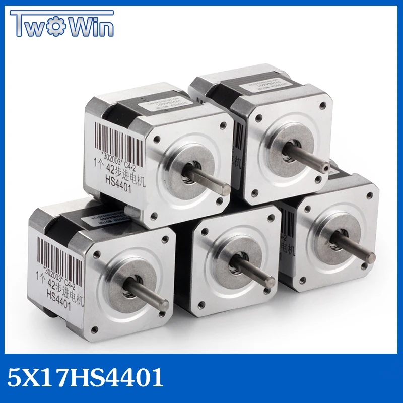 5pcs 4-lead Nema17 Stepper Motor 42BYGH 1.7A NEMA17stepper motor for 3D printer 17HS4401
5pcs 4-lead Nema17 Stepper Motor 42BYGH 1.7A NEMA17stepper motor for 3D printer 17HS4401