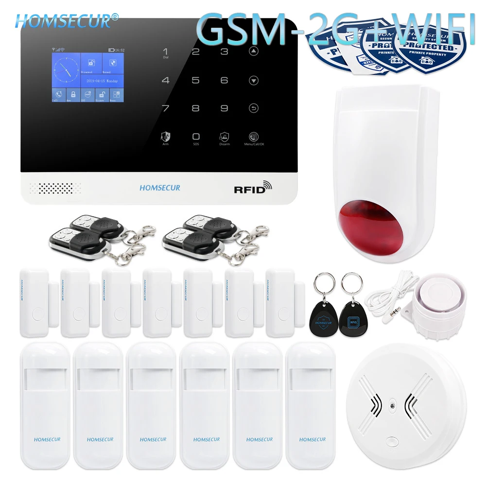 HOMSECUR Wireless LCD GSM/2G RFID WIFI Home Security Alarm System+SOS Intercom (EN/DE/ES/RU/FR/PL/PT/IT Menu Adjustable)
HOMSECUR Wireless LCD GSM/2G RFID WIFI Home Security Alarm System+SOS Intercom (EN/DE/ES/RU/FR/PL/PT/IT Menu Adjustable)