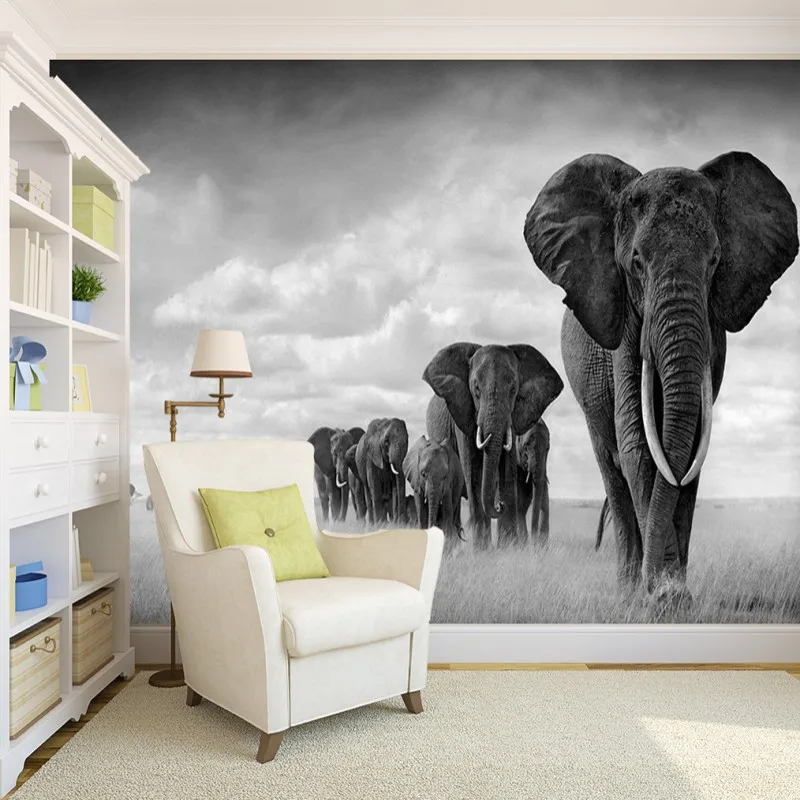 Custom mural Retro Black White Mural Painting High Quality Walking Elephant Wallpapers Living Room TV Background Wallpaper
Custom mural Retro Black White Mural Painting High Quality Walking Elephant Wallpapers Living Room TV Background Wallpaper