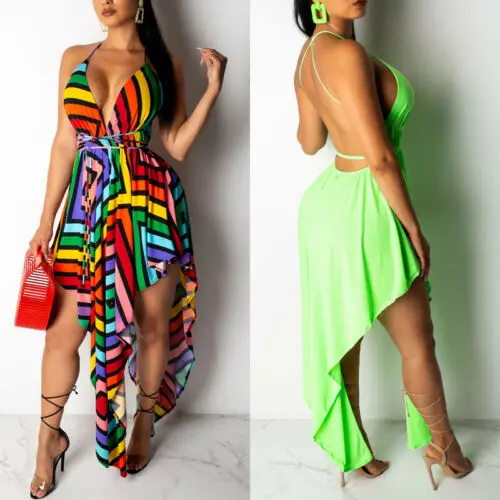 Women's Sexy Halter Striped Floral Loose Dress Ladies Summer Vestidos Backless Party Beach Holiday Sundress Prom Mini Dresses
Women's Sexy Halter Striped Floral Loose Dress Ladies Summer Vestidos Backless Party Beach Holiday Sundress Prom Mini Dresses