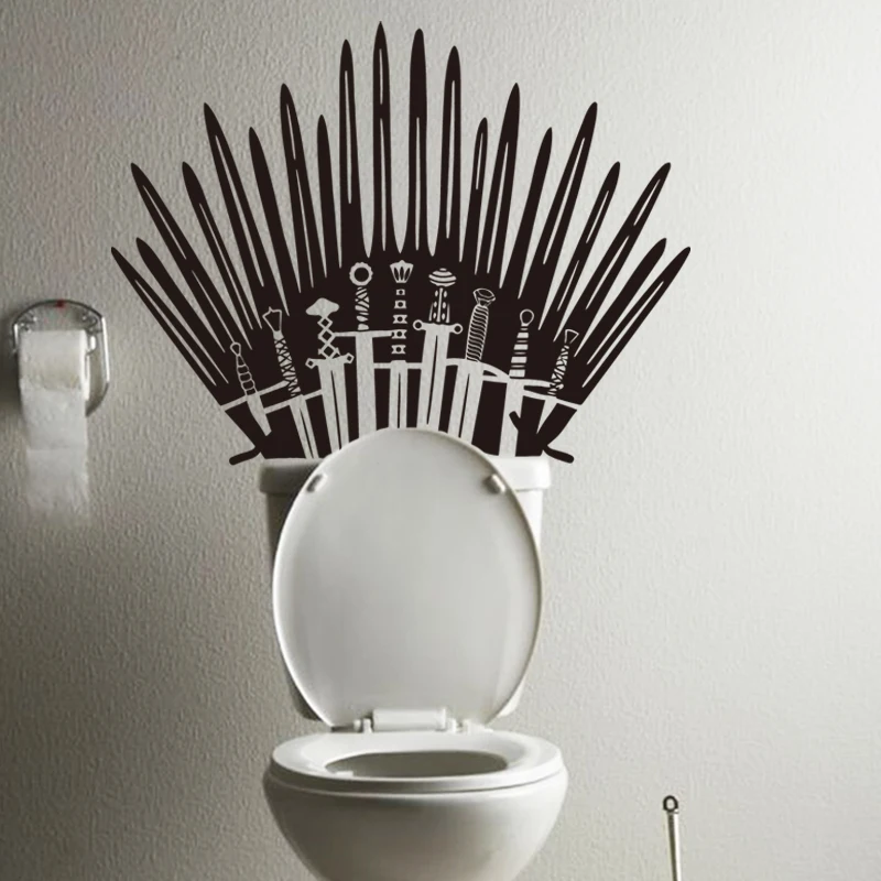 Art New Design toilet decor Vinyl Iron Throne Wall Decals removable sword seat home decoration waterproof King pattern Sticker
Art New Design toilet decor Vinyl Iron Throne Wall Decals removable sword seat home decoration waterproof King pattern Sticker