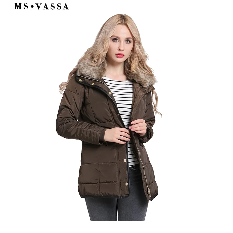 MS VASSA Women Parkas 2019 New fashion Ladies Jackets with fake fur collar Winter Autumn Coats plus size 3XL female outerwear
MS VASSA Women Parkas 2019 New fashion Ladies Jackets with fake fur collar Winter Autumn Coats plus size 3XL female outerwear