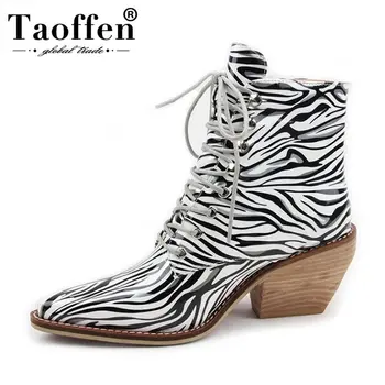 TAOFFEN Women Ankle Boots Fashion Print Pointed Toe Lace Up Boots Autumn Winter Warm Leisure Outdoor Shoes Women Size 35-43
TAOFFEN Women Ankle Boots Fashion Print Pointed Toe Lace Up Boots Autumn Winter Warm Leisure Outdoor Shoes Women Size 35-43